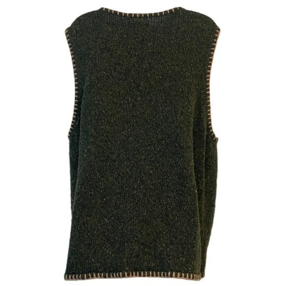 Cabin Creek Womens Green Knit Zip Front Sweater Vest Vintage Heathered Boho 2XL - Picture 4 of 4